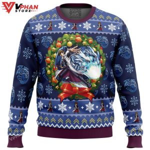 Kaiba Blue Eyes White Dragon Christmas Yugioh Ugly Christmas Sweater 1