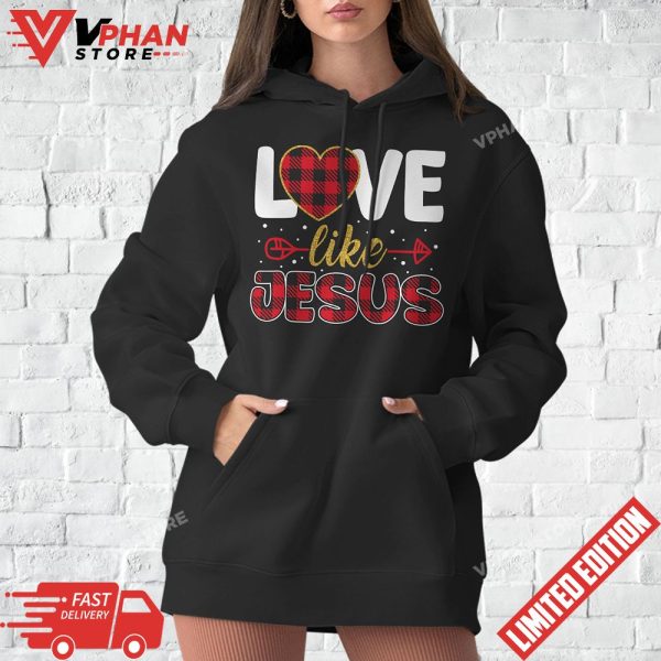 Love Like Jesus Leopard Print Valentine Day T-Shirt