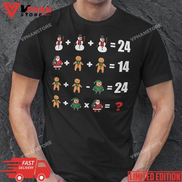 Math Teacher Christmas Order Of Operations Quiz T-Shirt