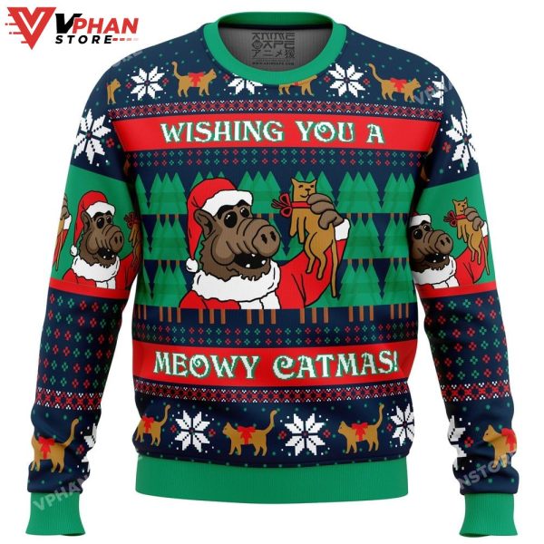 Meowy Catmas Alf Ugly Christmas Sweater