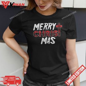 Merry Christ Mas Christian Jesus Christmas PJs Xmas Pajamas T Shirt 1