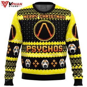 Merry Christmas Psychos Borderlands Ugly Christmas Sweater 1