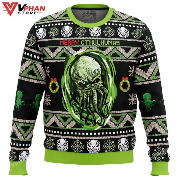 Merry Cthulhumas Cthulhu Ugly Christmas Sweater