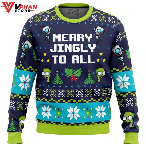 Merry Jingly Invader Zim Ugly Christmas Sweater