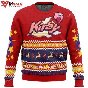 Merry Kirby Christmas Kirby Ugly Christmas Sweater 1