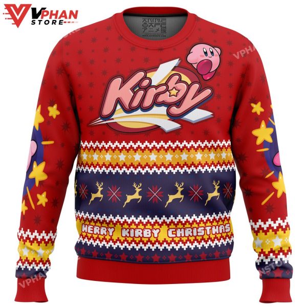 Merry Kirby Christmas Kirby Ugly Christmas Sweater