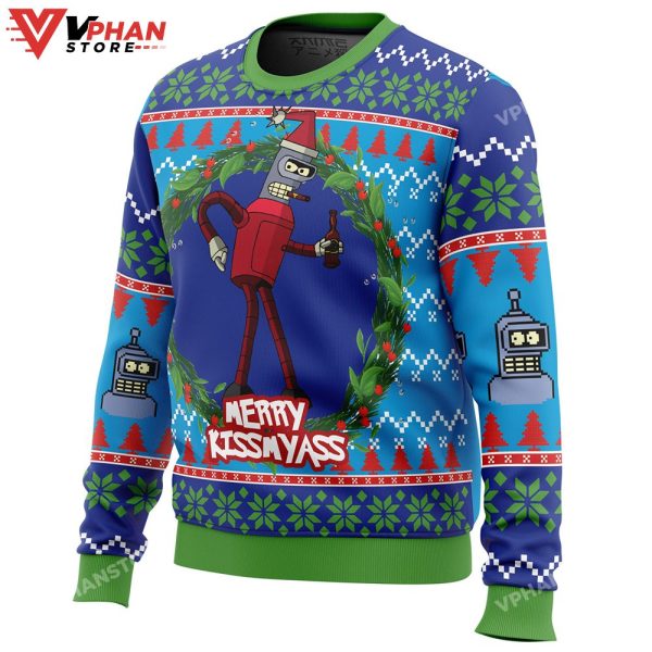 Merry Kissmyass Futurama Ugly Christmas Sweater