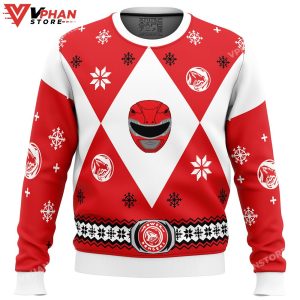 Mighty Morphin Power Rangers Red Ugly Christmas Sweater 1