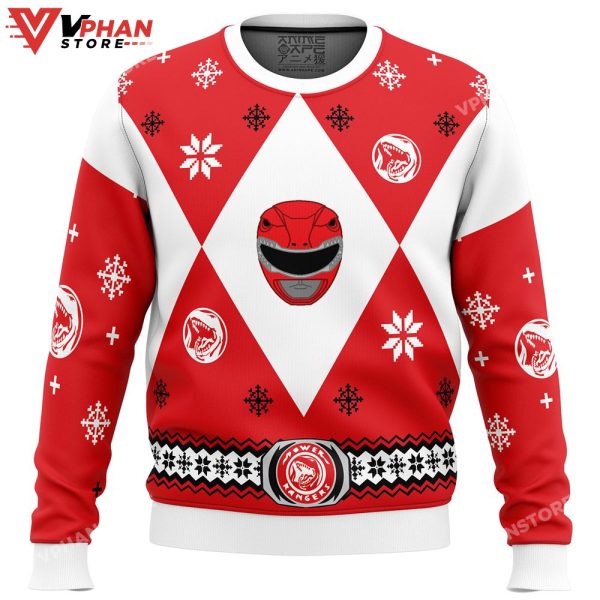 Mighty Morphin Power Rangers Red Ugly Christmas Sweater