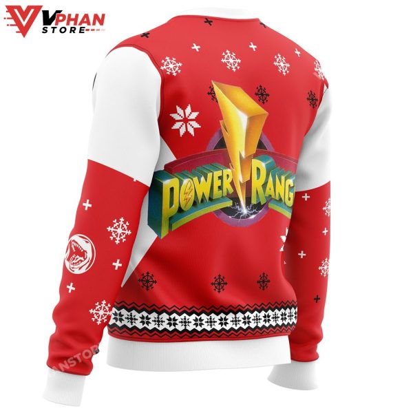 Mighty Morphin Power Rangers Red Ugly Christmas Sweater