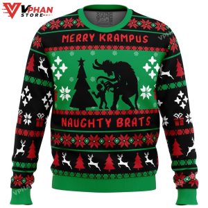 Naughty Brats Krampus Ugly Christmas Sweater 1