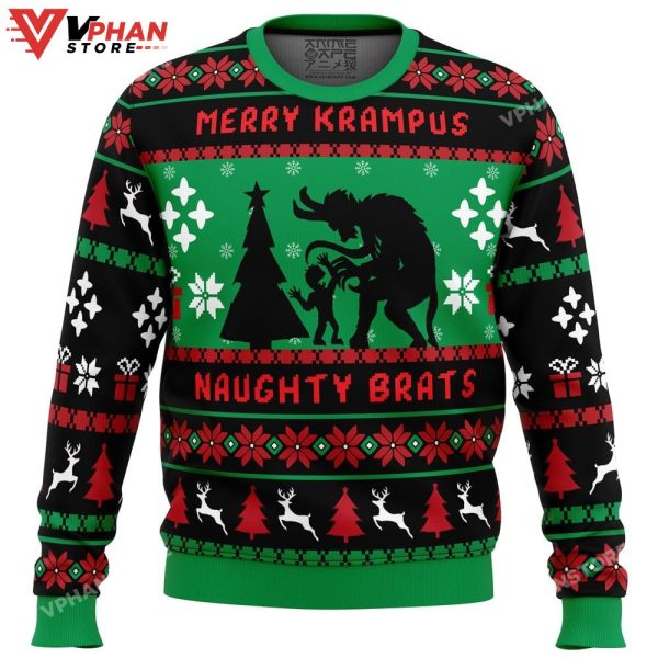 Naughty Brats Krampus Ugly Christmas Sweater