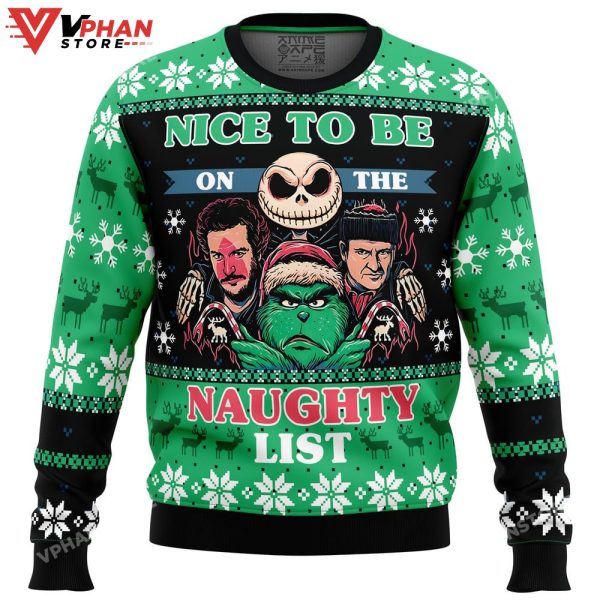 Naughty List Club Pop Culture Ugly Christmas Sweater