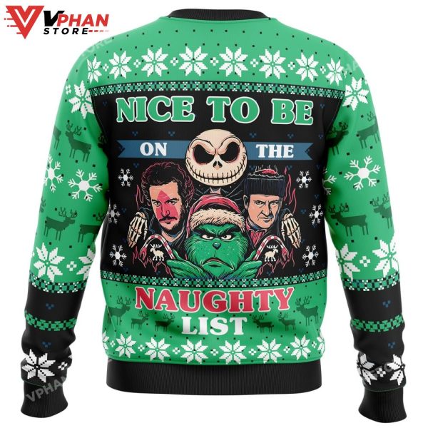 Naughty List Club Pop Culture Ugly Christmas Sweater