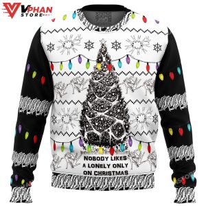 Nobody Likes a Lonely Only Army of One Junji Ito Ugly Christmas Sweater 1