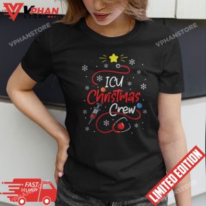 Nurse ICU Christmas Crew Nursing Christmas lights T Shirt 1