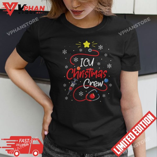 Nurse ICU Christmas Crew Nursing Christmas Lights T-Shirt