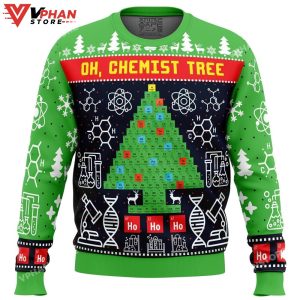 Oh Chemist Tree Science Ugly Christmas Sweater 1