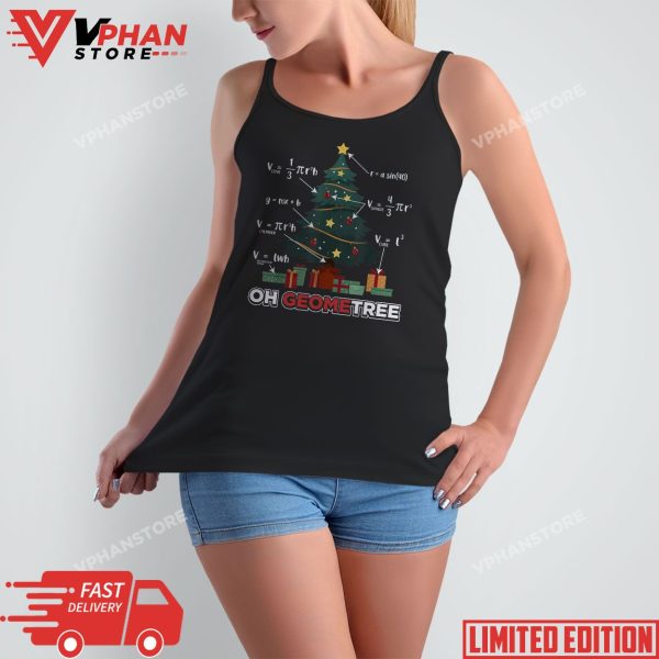 Oh Geometree Geometry Math Science Teacher Christmas Funny T-Shirt