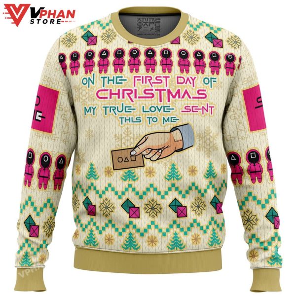 On The First Day Of Christmas Squid Game Christmas Sweater