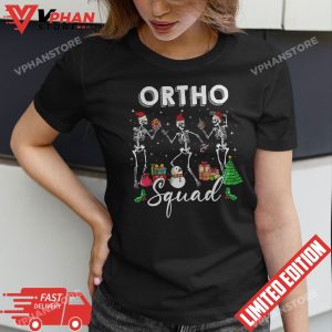 Ortho Squad Christmas Skeletons Orthopedics Nurse Rn Crew T Shirt 1