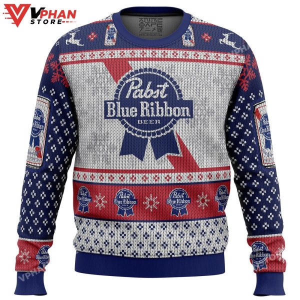 Pabst Blue Ribbon Ugly Christmas Sweater