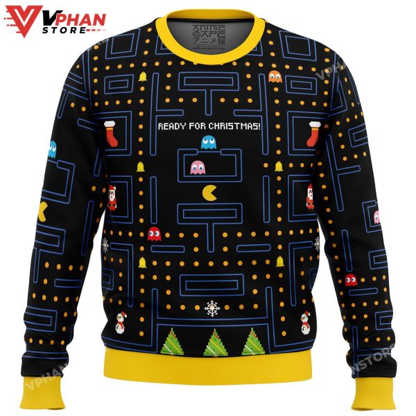 Pac Man Ready For Christmas Ugly Sweater