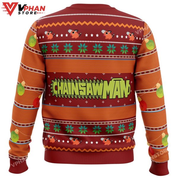 Pochita Chainsaw Man Ugly Christmas Sweater