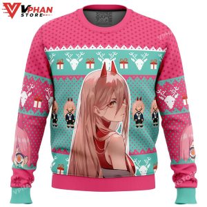 Power Chainsaw Man Ugly Christmas Sweater 1