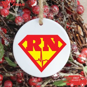 RN Superhero Christmas Ornament 1