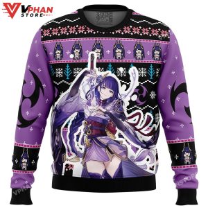 Raiden Genshin Impact Ugly Christmas Sweater 1