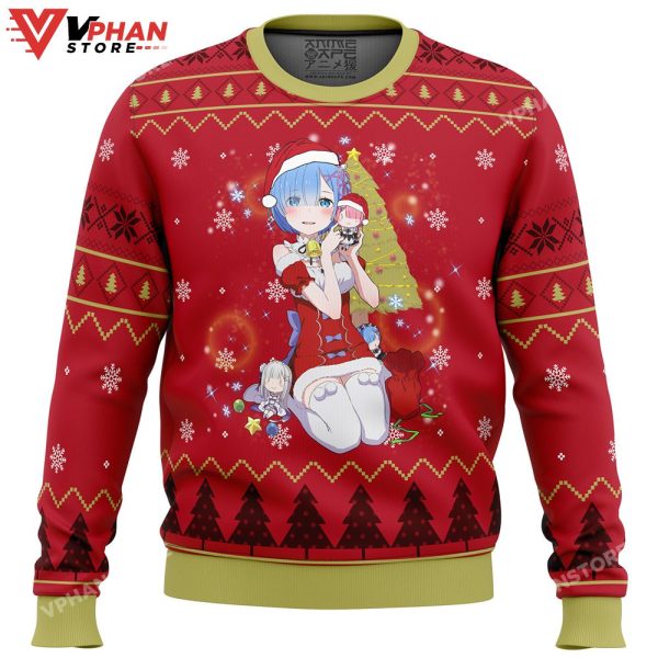 Re Zero Rem Christmas Ugly Sweater