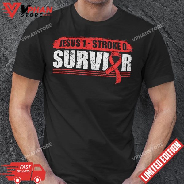 Retro Tougher Than A Stroke Shirt Stroke Survivor Jesus God T-Shirt