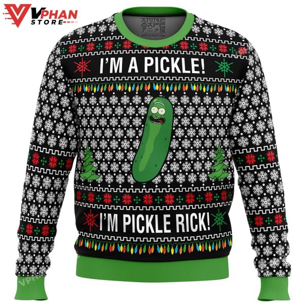 Rick And Morty Pickle Rick Ugly Christmas Sweater