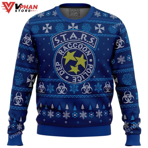 STARS Racoon City Police Resident Evil Ugly Christmas Sweater