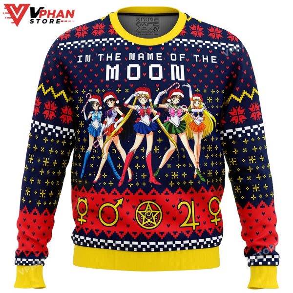 Sailor Moon In The Name Of The Moon Ugly Christmas Sweater