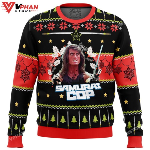 Samurai Cop Ugly Christmas Sweater