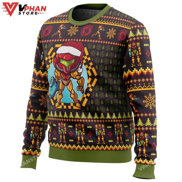 Santa Samus Aran Metroid Ugly Christmas Sweater