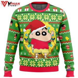 Santa Shinnosuke Crayon Shin chan Ugly Christmas Sweater 1