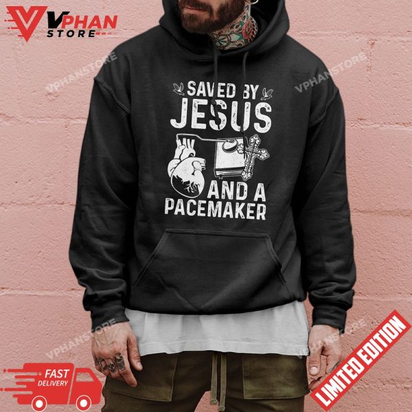 Saved By Jesus And A Pacemaker Heart Disease Awareness T-Shirt