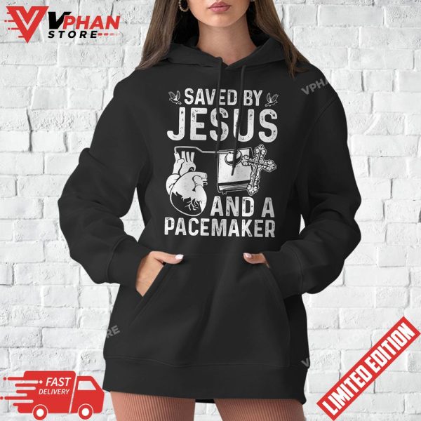 Saved By Jesus And A Pacemaker Heart Disease Awareness T-Shirt