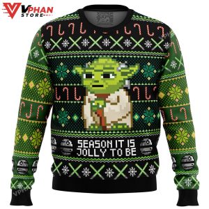 Season It Is Jolly To Be Yoda Ugly Christmas Sweater 1