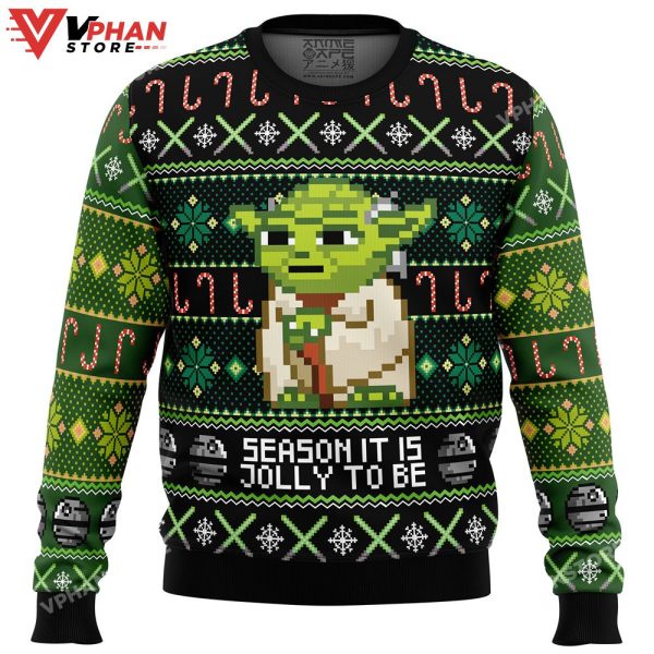 Season It Is Jolly To Be Yoda Ugly Christmas Sweater