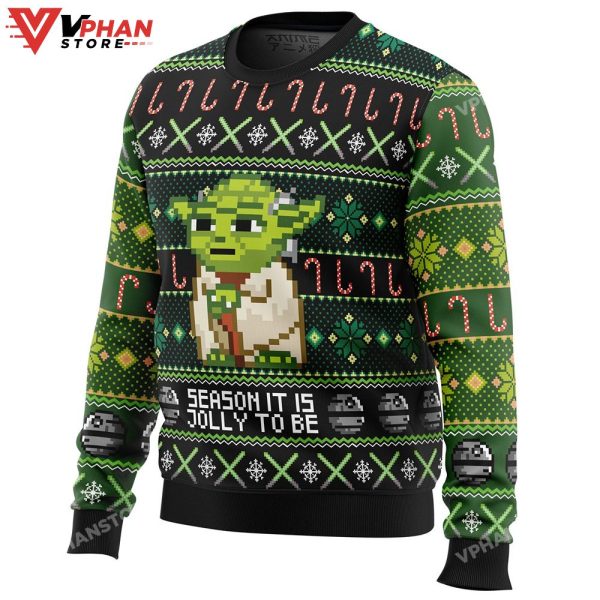 Season It Is Jolly To Be Yoda Ugly Christmas Sweater