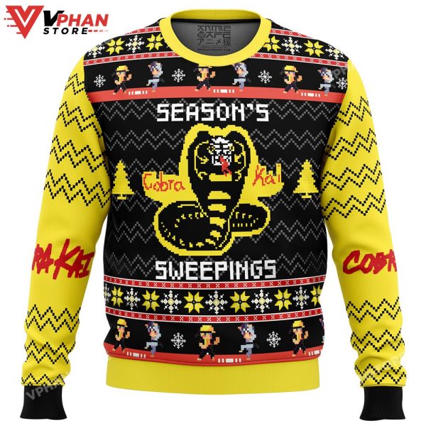 Season’s Sweepings Cobra Kai Ugly Christmas Sweater