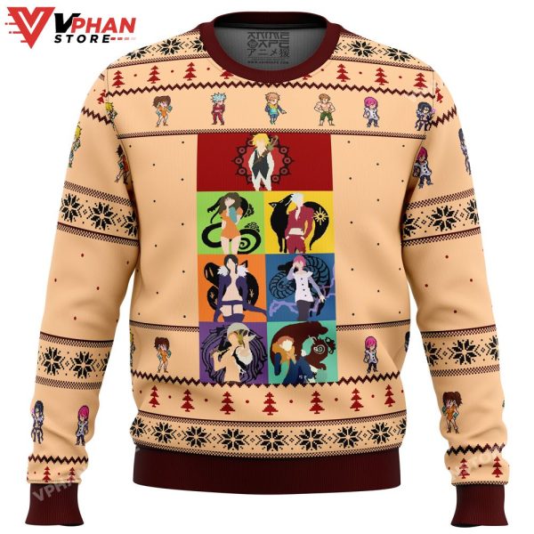 Seven Deadly Sins Minimal Ugly Christmas Sweater