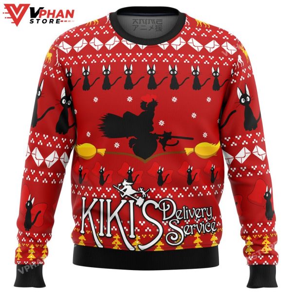 Silhouette Kiki’s Delivery Service Ugly Christmas Sweater