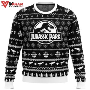 Skeleton Christmas Jurassic Park Ugly Christmas Sweater 1