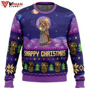 Snappy Christmas Infinity Gauntlet Marvel Ugly Christmas Sweater 1