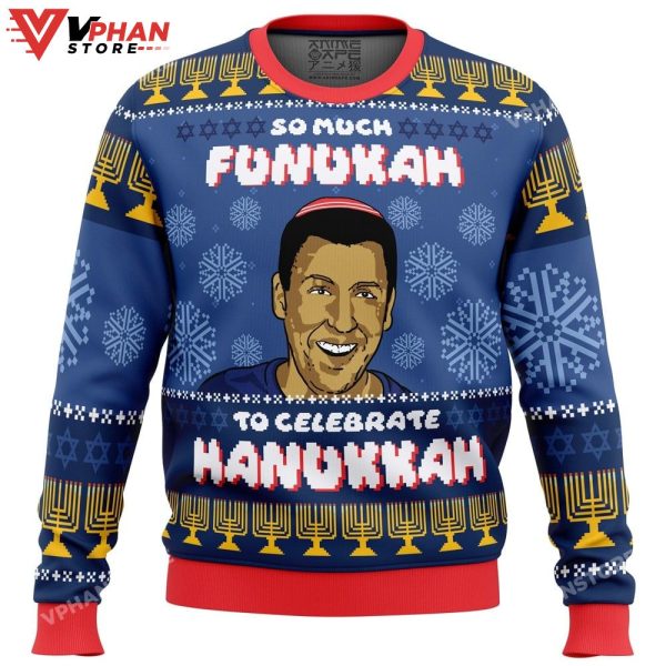 So Much Funukah Adam Sandler Ugly Christmas Sweater